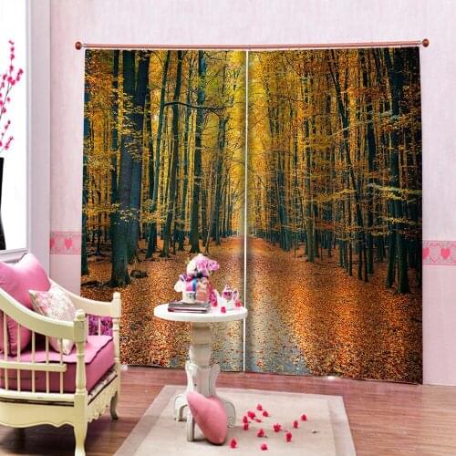3D Digital Printing Window Curtain Living Room Bedroom Blackout Curtain Forest Scenery Drapes Blinds