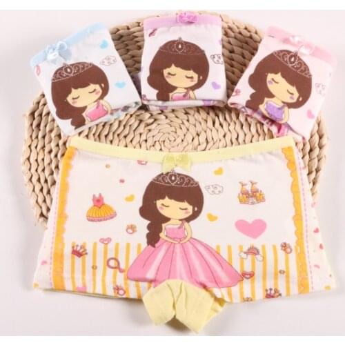 4Pc/lot Fashion Kids Children Underwear Boxer Girls Princess Underwear Panties Girls' Briefs Child Panties suit 2-10 Y