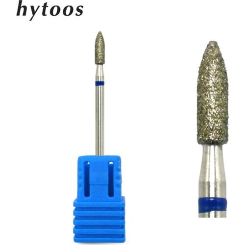 HYTOOS Diamond Nail Drill Bit 3/32" Rotary Manicure Bits Cuticle Clean Burr Nails Accessories Mills Tool