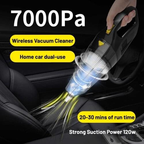 Car Cordless Vacuum Cleaner Powerful Cyclone Suction Handheld Home Car High-power Dual-purpose Portable Dust Dumping W91F