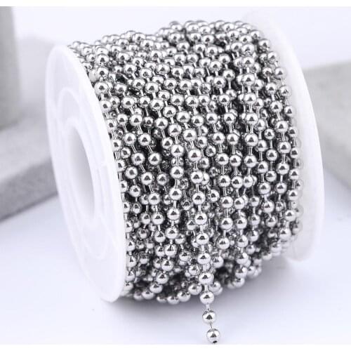 10meters/roll Stainless Steel 1.5mm 2.0mm 2.4mm 3mm Ball Chain Connector Findings Diy Jewelry Making Chains For Necklace