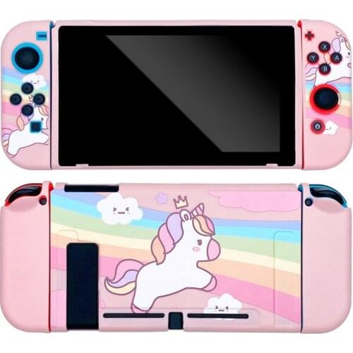 For Nintendo Switch case shell cute cartoon pink unicorn soft tpu protective funda nintendo switch coque accessories