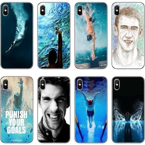Michael Phelps Swimming Silicone Phone Case For iPhone 12 11 Pro Max Mini XS Max XR X 8 7 Plus 6 6S Plus 5 5S SE 2020
