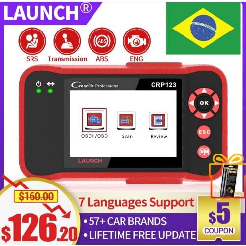 LAUNCH X431 CRP123 OBD2 Scanner Diagnostic Tools Auto OBDII Code Reader ABS SRS Transmission Engine Code Scanner Free Update