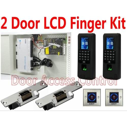 2 Door TFT LCD Color Screen Biometric Scanner All-in-one Power Controller Web server+Keypad/EM ID Reader Two Door control+TCP/IP