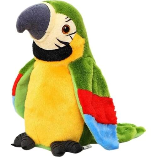 Electric Talking Parrot Plush Cute Speaking Record Electric Simulation Parrot Stuffed Plush Toy Kids Birthday Gift