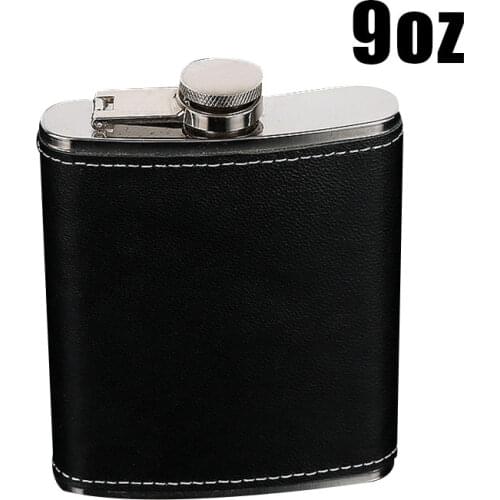 Portable Stainless Steel Hip Flask Flagon Whiskey Wine Pot Bottle Gift 5/6/7/8/9 Oz with Leather Holder DO