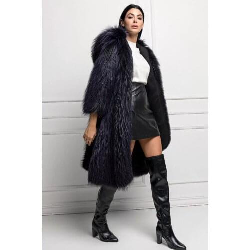 FURSARCA 2021 New Natural Real Fox Fur Coat Winter Clothes Woman with Cap Luxury Elegant Thick Warm Fluffy Long Coats Plus Size