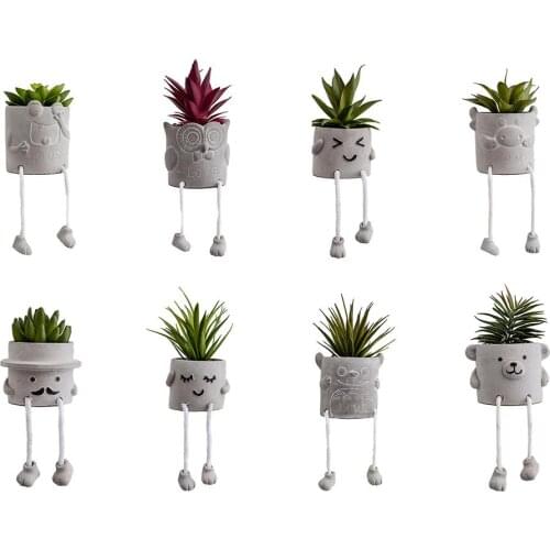 Artificial Mini Potted Plant Fake Potted Plants Simulation Green Bonsai for Cake Shop Bathroom Balcony Home Decor