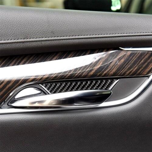 Carbon Fiber Car Interior Decoration Inner Door Bowl Frame Cover Trim For Cadillac XT5 Car Decal Accessories Stickers Brand New