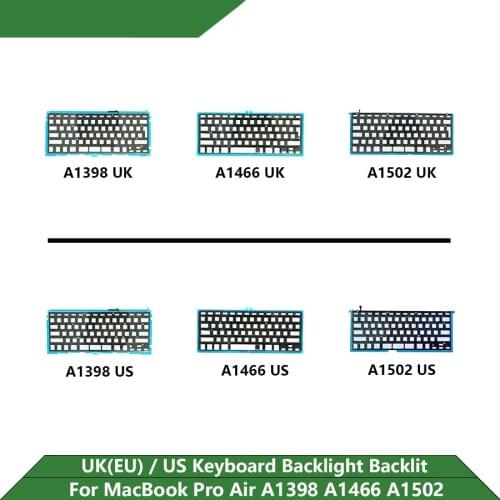 New EU UK US Keyboard Backlight Backlit For Macbook Pro Air A1398 A1369 A1466 A1502 2012-2017 Years