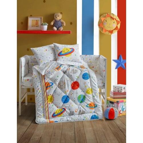 Cotton Box Baby Bedding Set, Baby Room Decor, Gifts, Quilt, Bed Sheets, Pillow Cases are manufactured in Turkey Gezegen