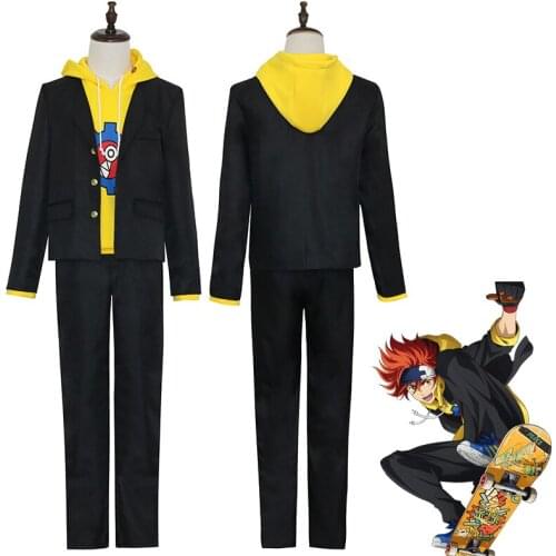 Anime SK8 The InfInIty Reki Cosplay Costume Role Play Hoodies Coat Pants Accessories Wig Synthetic Hair Full Set Halloween Party