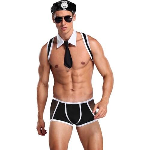 Police Officer Cosplay Costume Fancy Dirty Cops Dress Men Erotic Halloween Costume Fancy Policeman Uniforms