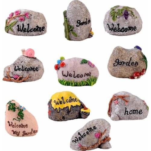 Painted Stone Christmas Aquarium Decoration Miniature Dollhouse Ornament Mini Toy Home Craft Fairy Bonsai Decor DIY Accessories