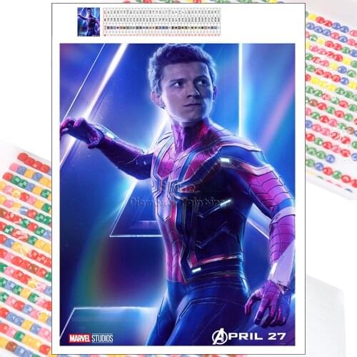5D DIY Diamond Painting Full Square Round Avengers Spider-Man Embroidery Complete Kit Mosaic Cartoon Animal Disney Handmade
