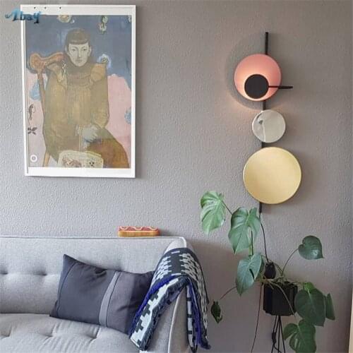 Nordic Circle Planet Sconces Wall Lamps Living Room Staircase Modern Bedroom Aisle Wall Lights Art Deco Magnet Design Fixtures