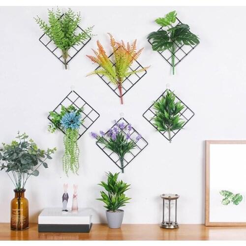 Nordic Minimalist Artificial plant wall decoration Grid Panel Wall Decor Jewelry Organizer Photo Frame Home Bedroom Crafts Decor