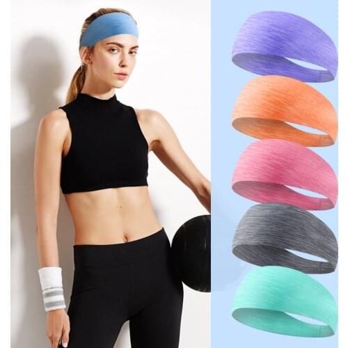 New Sweat-Absorbent Sports Hair Band For Sporting Running Fitness Hair Tape Fashion Non-Slip Sport Yoga Headbands For Women Men