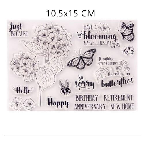 2021 New Flowers Clear Stamps DIY Scrapbooking Craft Supplies Rubber Silicon Seals Card Photo Album Hobby ink pad Stamping