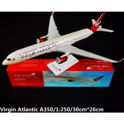 NEW 30CM 1:250 Plastic Air Virgin Atlantic Airlines Airbus 350 A350 Airways Aircraft DIY Assembled Assembly airplane model Plane