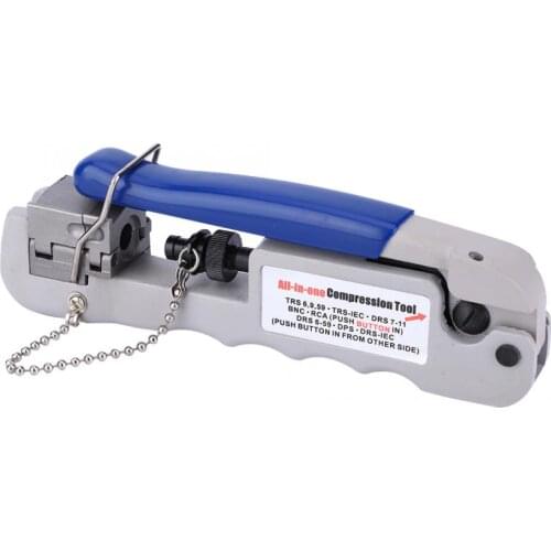 Wire Crimping Tool Pliers A3 Steel Multifunctional Terminals All-in-one Compression Tool Wire Crimper For F/BNC/RCA Connector