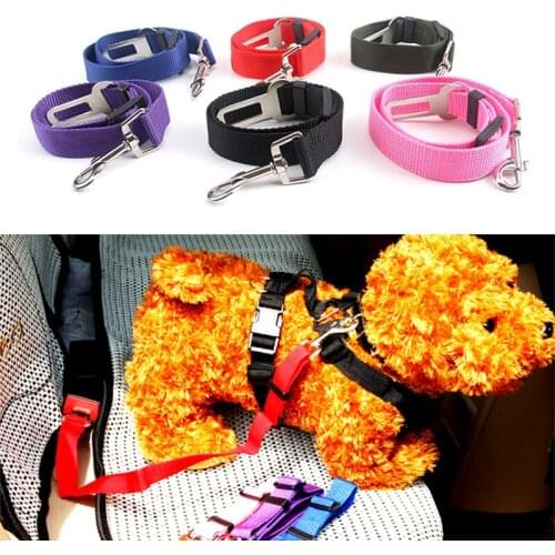 Adjustable Leash Dog Car Seat Belt Safety Protector Outdoor Travel Pet Accessories Breakaway Solid Car Harness Pet Supplies