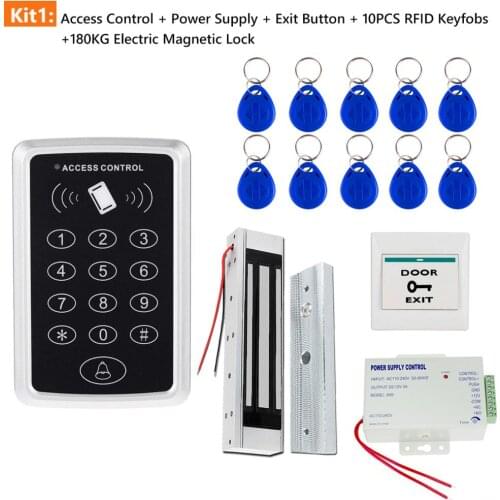 RFID Door Access Control System Kit Access Controller Keypad access + Power Supply + Electric Magnetic Lock Bolt Strike Locks