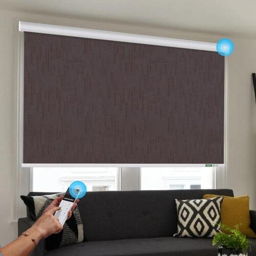 Remote Control Electric Roller Blinds 95% Blackout Jacquard Cloth Series Fabric Alexa Compatible via Broadlink