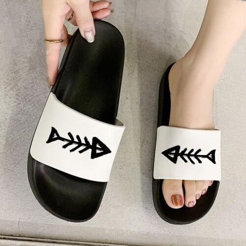 Color fish bone Printed Lady shoes sandals Flat Shoes 2021 Summer women slippers Female indoor slippers for women mujer