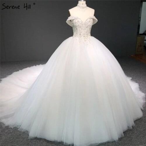 Serene Hill High-end Ivory Sweetheart Sexy Wedding Dress 2020 Off Shoulder Diamond Beading Bridal Gown Custom Made CHA2336