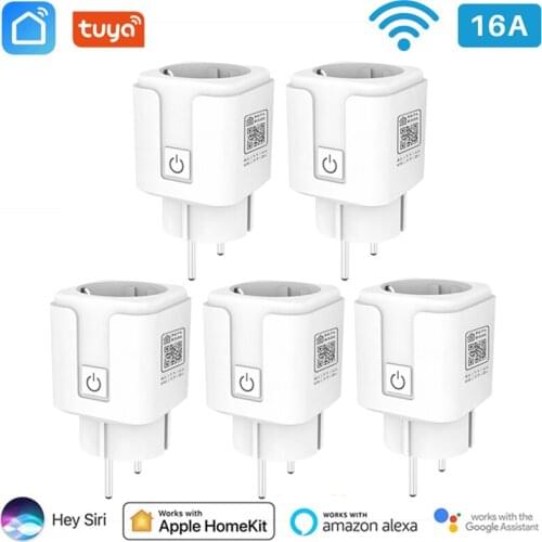 Tuya WiFi Smart Plug Socket 16A EU Smart Home Timer Adapter Apple Home APP Control Works With HomeKit Alexa Google Home