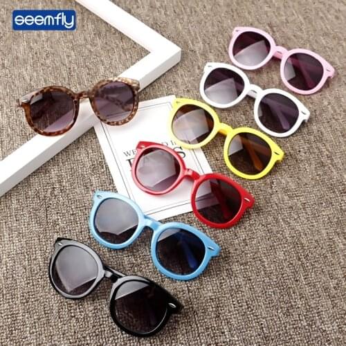 Seemfly Baby Fashion Sunglasses Children Sun Glasses Kids Outdoor Ultraviolet-proof Sunshades Colorful Eyeware For Girls Boys