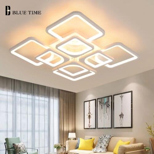 Modern LED Chandelier Home Lights For Living Room Bedroom Dining Room Surface Mount Lighting Ceiling Chandelier Luminaires White