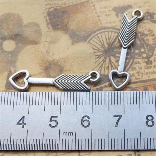 Arrow Heart Love Charm Pendants Jewelry Making Finding DIY Bracelet Necklace Earring Accessories Handmade 5pcs