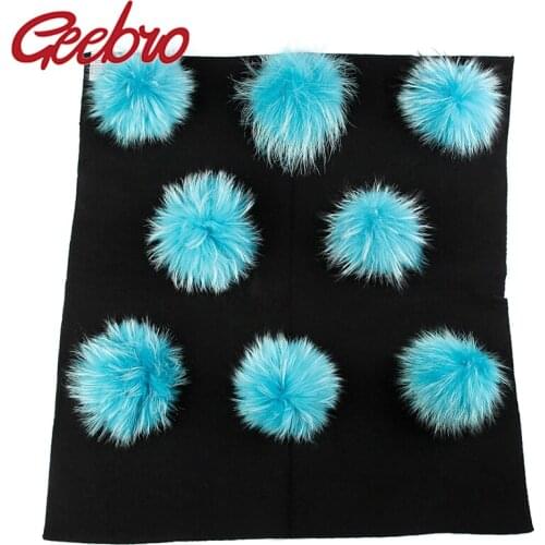 Geebro Newborn Warm Wool Swaddling Blanket Travel Sleeping Blanket with 8 Real Raccoon Fur Pompom Kids Baby Bedding Swaddles