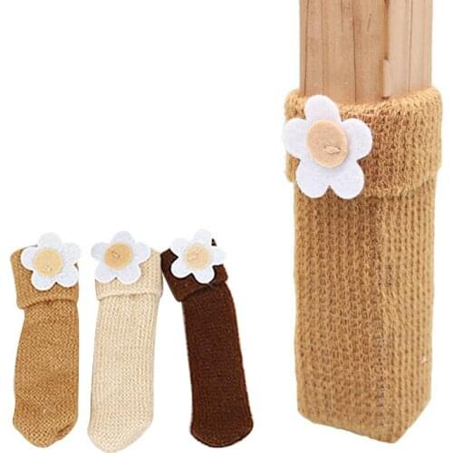 Thickened Chair Foot Cover Knitted Flower Stool Foot Cover Durable Wear-resistant Table Chair Leg Cover Furniture Protector