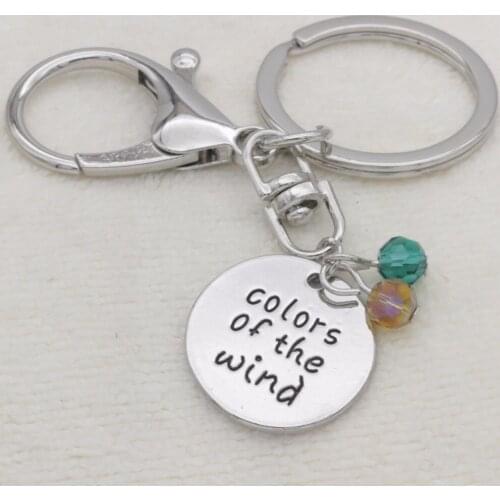 Inspirational Key Chain crystal Key Ring colors of the wind Jewelry Key Holder K033