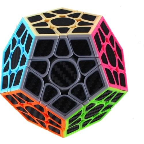 Yuxin Carbon 3x3 Megaminx Megaminxeds cubes black sticker professional smooth 3x3x3 magic cube childrens fun toys adult gifts