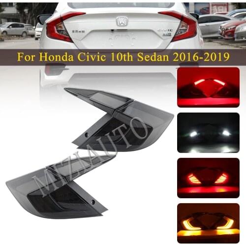 1 Set LED Rear Tail Light For Honda Civic 10th Sedan 2016 2017 2018 2019 Tail Brake Lights Car Accessories Rear Stop signal Lamp