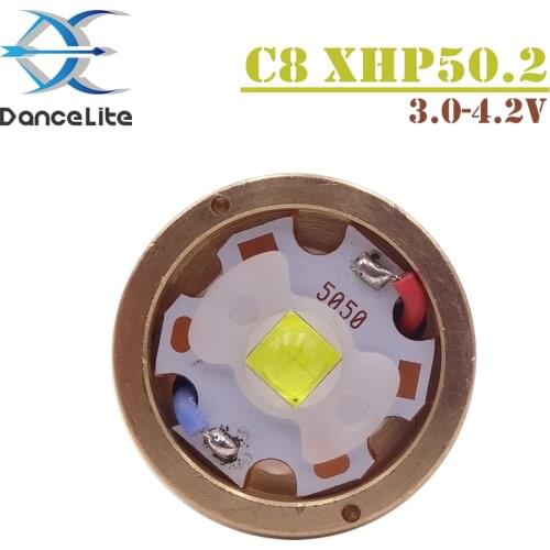 1PC Powerful 2600Lumens 3.0-4.2V XHP50.2 LED Module For C8 Flashlight Flash Light with Copper DTP