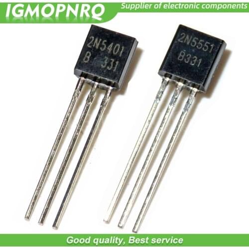 200PCS 2N5551 2N5401 5551 5401 TO-92 (100PCS* 2N5401+100PCS* 2N5551 ) Bipolar Transistors - BJT PNP Gen Pr Amp