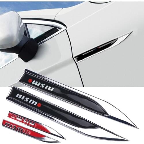 2pcs Car Side Logo Badge Blade Style Sticker Decal Metal For nismo Nissan Car Stying