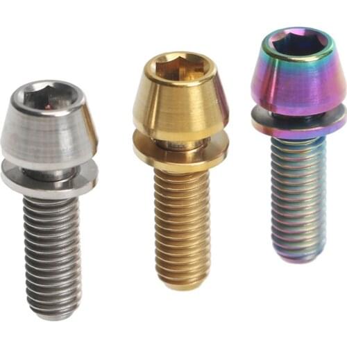 2Pcs Bike Stem Bolts M5*16MM Titanium Mountain Road BicycleStem Screws Bike DIY Parts Gold Rainbow Accessories