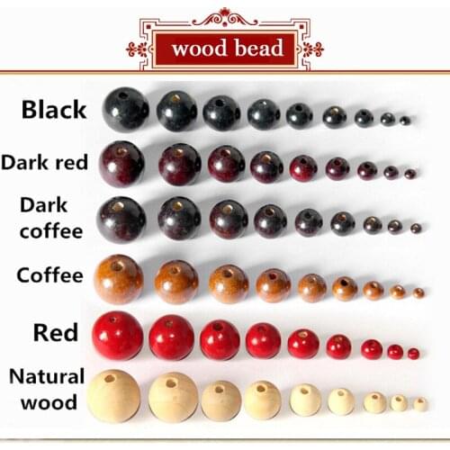 50Pcs/Pack 20mm Full size 6 color Assorted Wooden Round Bead Loose Spacer For Charm Bracelet wood bead Wholesale