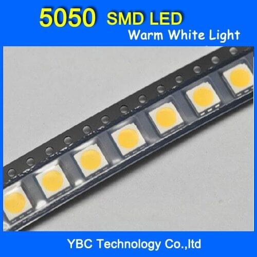 5050 SMD LED 200pcs/lot Ultra Bright Warm White Diode Wholesale