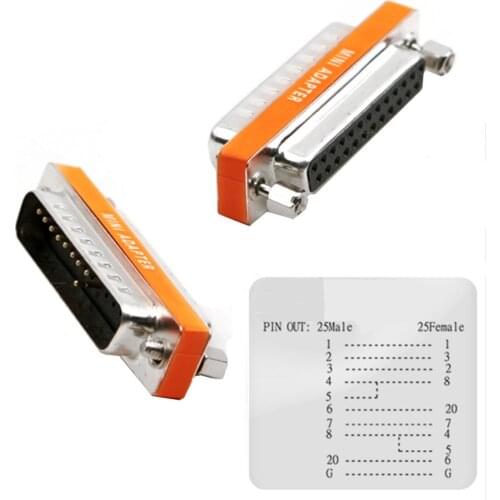 DB25 Adapter Cross Node Male Male Female Female Female For Hole DB-25 Double Row Parallel Port Adapter