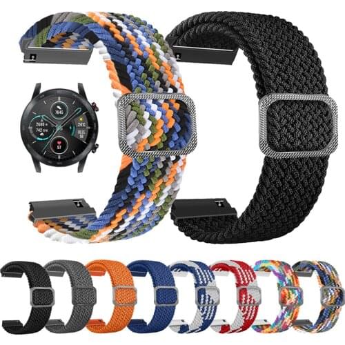 For HONOR Magic 2 42mm 46mm Watch Elastic Adjustable Wrist Strap for Honor ES GS Pro Stratos Watch Band Nylon Watchband 20 22mm