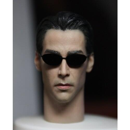 1/6 scale figure doll head shape for 12" action figure doll accessories The Matrix Neo Keanu Reeves male Head carved