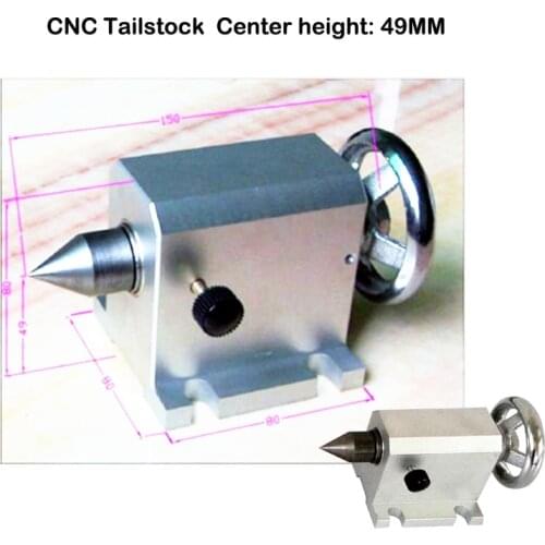 CNC Tailstock for Rotary Axis 4axis Center height 49MM Dividing head Router tools Engraver Milling Machine